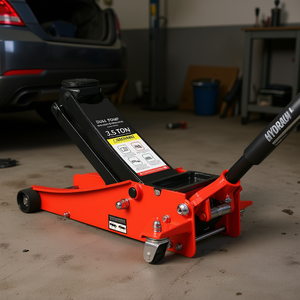 Hyorkual Gato hidráulico de suelo de doble pistón de 3.5 toneladas, de acero, de perfil bajo, de alta resistencia, para carreras, rango de elevación de 4 a 21 pulgadas - Product Image 2