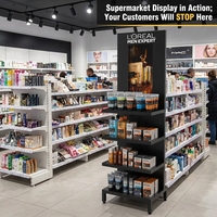 Présentoir de Comptoir Métallique à 4 Niveaux Personnalisé pour Cosmétiques, Présentoir de Vente au Détail pour Soins de la Peau, en Carton Robuste avec LED