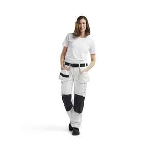 BLAKLADER - 713112101098D21 Pantalones de pintor para mujer Blanco/Gris oscuro-EAN 7330509843604 PANTALONES DE TRABAJO CARGO - Product Image 3
