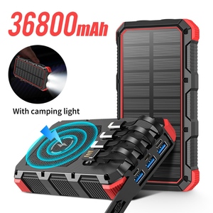 Lithium Polymer Battery Power Bank Solar Power Bank 49800mAh Built-in Cable Wireless Charging <b>5V</b> 3A Fast Charging - Product Image 2