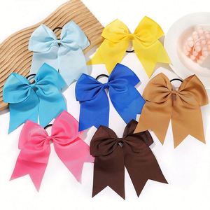 Large Solid Elastic Hairpins with Cartoon Bows New Boutique Baby Girls' Hair Accessories Perfect Gift <b>Synthetic</b> <b>Leather</b> - Product Image 1