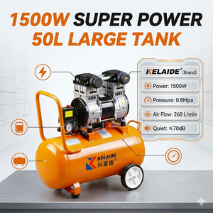 เครื่องอัดอากาศแบบลูกสูบ KELAIDE 50 ลิตร 1500 วัตต์ 0.8 เมกะปาสคาล สำหรับอุตสาหกรรม ใช้ไฟฟ้ากระแสสลับ ทำงานเงียบ - Product Image 1
