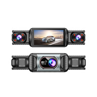 Caméra embarquée 3,0 pouces 1080P à quatre objectifs, Wi-Fi, vision nocturne, grand angle 140 degrés, enregistrement en boucle, fixation par ventouse