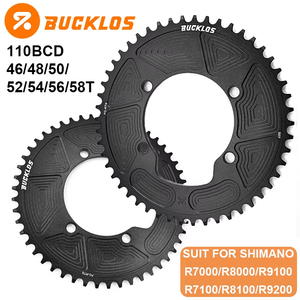 Plateau de pédalier BUCKLOS 110BCD 46/48/50/52/54/56/58T en alliage d'aluminium pour vélos <span class=keywords><strong>R7000</strong></span> R8000 R7100 R8100 R9100 R9200 - Product Image 1