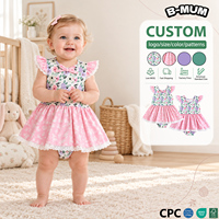 Robe barboteuse pour bébé en tissu doux et sûr, motif floral, style estival mignon, idéale pour les photos de nouveau-nés, les baptêmes et le quotidien (OEM/ODM)