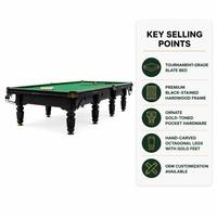 Mesa de Billar Rusa Certificada ISO de 12 pies con Estructura de Madera Sólida, Pizarra de Grado Competitivo, Personalización OEM/ODM para Clubes y Hoteles