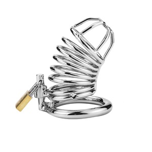 Dispositif de chasteté masculine Sex Toy Penis Cage Cock Lock System Restraint Metal <span class=keywords><strong>Chastity</strong></span> - Product Image 1