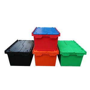 Tham Gia 80L Nhựa Kèm Theo Nắp Container Với Nắp Có Bản Lề Nhựa Di Chuyển Tote Hộp Cho Di Chuyển Công Ty Nestable Di Chuyển Thùng - Product Image 6