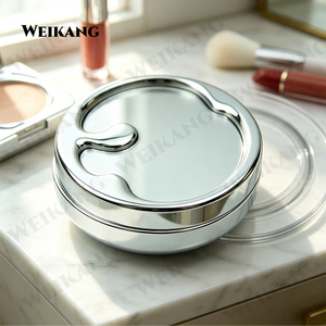 Boîtier rond personnalisé 4G rouge avec bouchon à vis pour rouge à lèvres, fard à joues, palette de fards à paupières, étui à poudre, étui à gloss, étui à baume à lèvres avec pendentif - Product Image 2