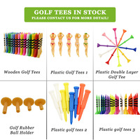 Tees de golf en bambou personnalisés en gros d'usine accessoires de golf en vrac t-shirts de golf solides de haute qualité en stock