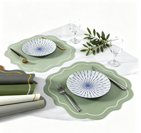 Ensemble de sets de table en PVC tissé résistant à la chaleur et antidérapant, lavable, durable, pour usage domestique, personnalisable