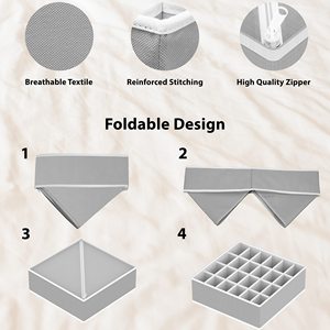 Boîtes de rangement pliables pour chaussettes, sous-vêtements, soutien-gorge, organiseur de tiroirs pour vêtements - Product Image 4