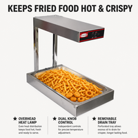 Gewerblicher Pommes-Frites-Wärmer mit Thekenvitrine und Kuchenpräsentationsfach, 220V für Restaurants