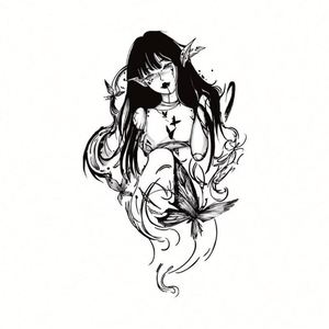 Plantilla de Tatuaje Temporal Impermeable en Oferta, Tatuaje de Jugo para Hombres y Mujeres, Tatuaje de Brazo Duradero, Adhesivo de Tatuaje Semipermanente Negro - Product Image 1