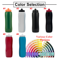 Vente flash - Bouteille d'eau de vélo personnalisée avec logo, 1000 ml, 32 oz, en plastique sans BPA, bouteille à presser pour cadeau promotionnel