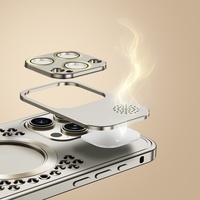 Étui en aluminium pour iPhone 12/13/14/15, produits de dropshipping, coque de téléphone avec cadre métallique, support intégré, antichoc, ultra-fin