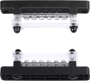 Mini <span class=keywords><strong>bornier</strong></span> de distribution d'énergie automatique automobile <span class=keywords><strong>12V</strong></span> PC en laiton cuivre durable 6 groupes 100A/150A capacité continue de 48V - Product Image 5