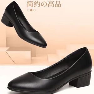 Etichetta dell'abito formale da lavoro professionale intervista <span class=keywords><strong>scarpe</strong></span> piccole in pelle da <span class=keywords><strong>donna</strong></span> con <span class=keywords><strong>tacco</strong></span> <span class=keywords><strong>medio</strong></span> singolo autunno <span class=keywords><strong>scarpe</strong></span> eleganti nere - Product Image 4