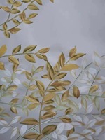 Zhenling Haute Couture Peint À La Main Feuille D'or Papier Peint En Soie Brodé pour la décoration murale intérieure de la maison