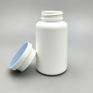 ขวดพลาสติกสีขาว ฝาเกลียว ภาชนะบรรจุทรงกลม - Product Image 1