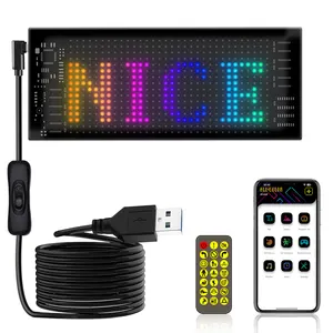 Flexible USB LED Car Sign Board App Control Programmable LED Display For Store Car Bar Hotel Custom Text Pattern Animation