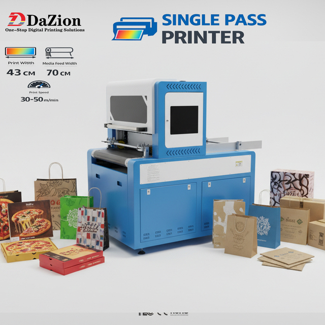 Single Pass Digital Label Printer for Non-Woven Bags Kraft Paper Corrugated Boxes High Efficiency Seamless Industrial Use