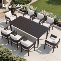 Ensemble de mobilier de patio extérieur étanche, ensemble de salle à manger pour villa de loisirs, table et chaises d'hôtel, ensemble de jardin en aluminium