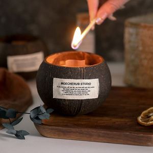Luxury Coconut Shell Bowls, <b>Candle</b> Wood Wick Scented <b>Candle</b> Valentine Coconut <b>Gift</b> Box/ - Product Image 4