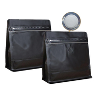 Kraft papier recycelbarer Kaffee Tee zum Mitnehmen Beutel schwarz 250g geruchs neutrale Kaffee beutel mit Ventil und Reiß verschluss