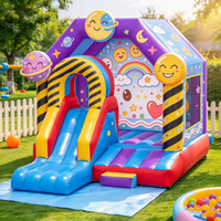 Château gonflable commercial en PVC, combo grande structure gonflable avec toboggan, pour événements intérieurs et extérieurs