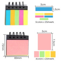 Fournitures scolaires Chine Blocs-notes adhésifs réutilisables en vrac 225 feuilles Carnet à spirale Mini bloc-notes auto-adhésif avec onglets de message