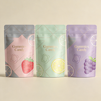 Sacs refermables en kraft personnalisés pour aliments, bonbons, biscuits, chips de pommes de terre, de qualité alimentaire, imprimés sur mesure, réutilisables, à fond plat