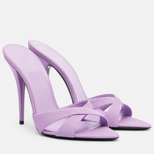 Sandalias de tacón alto minimalistas con <span class=keywords><strong>tiras</strong></span> cruzadas y punta en pico para mujer, venta al por mayor, OEM, personalizadas - Product Image 2