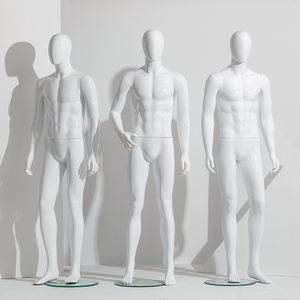 Mannequins de haute qualité en plastique incassable, blanc brillant, corps entier, modèle masculin <span class=keywords><strong>asiatique</strong></span>, <span class=keywords><strong>mannequin</strong></span> masculin avec tête chauve - Product Image 2
