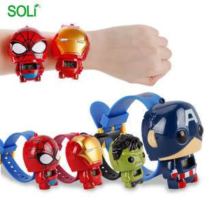 De dibujos animados de moda barato niño niños de lujo relojes Marvel héroes Deformable reloj Digital juguetes para los niños - Product Image 5