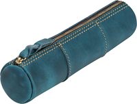 Étui à crayons en cuir de luxe avec fermeture éclair pochette de rangement de papeterie de grande capacité