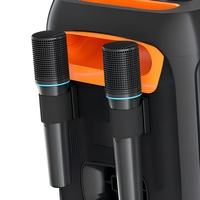 BKK / OEM Enceinte Karaoké 50W Étanche IPX4 avec Lumières LED RGB et 2 Microphones Sans Fil, Prête pour les Fêtes, en Plastique