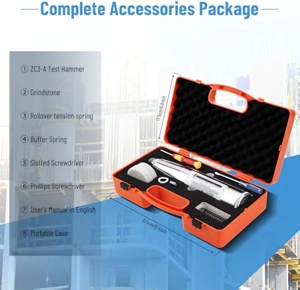 Martelo Schmidt Eletrônico ASTM para Teste de Rebote de Concreto, Prata, com 1 Ano de Garantia e Entrega Rápida - Product Image 4