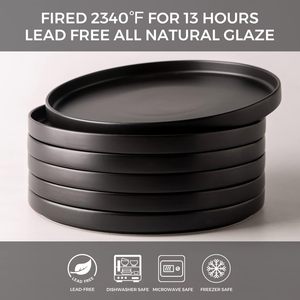 Juego de Platos de Cerámica para Restaurante, Estilo Nórdico Europeo, Moderno, Negro Mate, para Ensaladas, Guarniciones y Platos Principales, Venta al por Mayor - Product Image 3