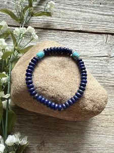 Pulsera Elástica de Cuentas de Lapislázuli de 6.5 Pulgadas, Regalo Perfecto para Mujeres - Product Image 4