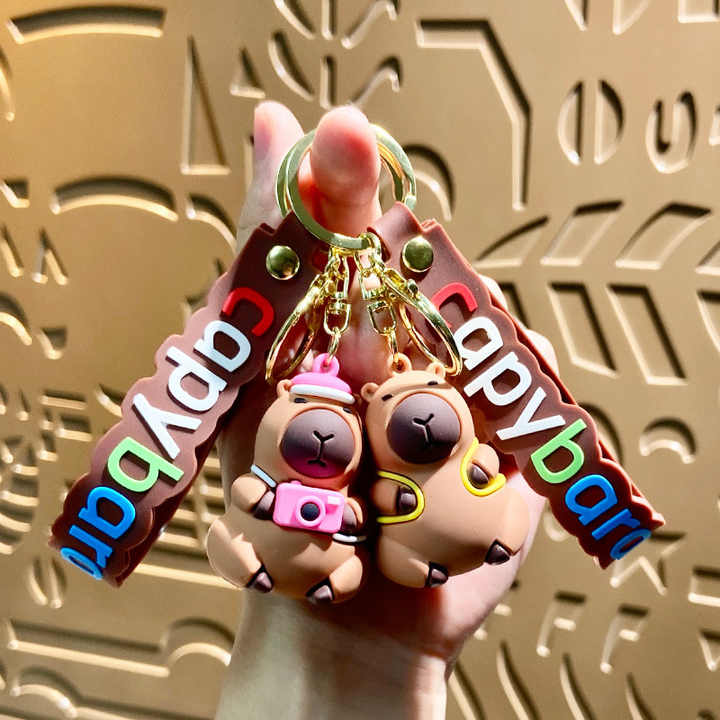 Cartoon Cute Capybara Key Chain Capybara King Doll Schoolbag Pendant ...