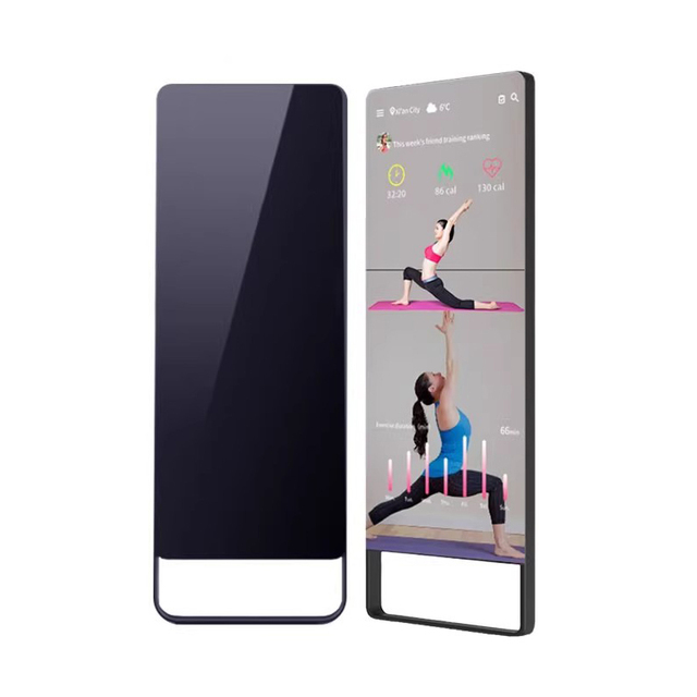 Advertising Machine Floor Standing 43 Inch Full HD Android Smart Magic Mirror Display IP54 Rated Anti-Glare for Hotel Gym