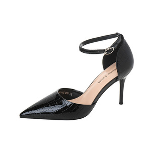 Zapatos de Tacón Alto con Punta Abierta y Correa en el Tobillo, Tacón de Aguja Súper Alto de 8 cm, Color Sólido, Tendencia de Moda, Zapatos de Mujer - Product Image 3