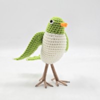 Porte-clés et breloque de sac personnalisés faits main au crochet, accessoire amigurumi, jouet en peluche doux et mignon en forme d'oiseau Sika de dessin animé