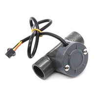 Sensor Aliran Cairan Air Turbin Paddle Pulsa Efek Hall PVC DN15/20 Koneksi Cepat dari Supplier China, Meter 5~150 LPM dengan 3 Kabel