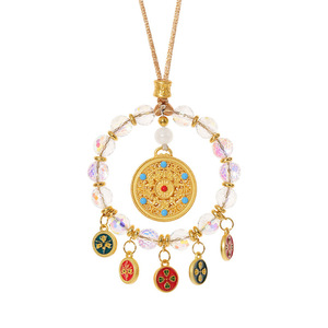 Pendentif de voiture en cristal artificiel, cinq bénédictions, dieu de la richesse, décoration de luxe pour intérieur de voiture, rétroviseur - Product Image 5