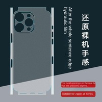 Film pelindung belakang Apple 16ProMax, film pelindung belakang iPhone 15Pro full-wrap edge hydrated, film pelindung belakang matte 16plus, film pelindung samping 14Plus, 16e