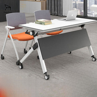 Bureau pliable durable avec roulettes, gain de place, structure de haute qualité pour bureaux et salles de réunion