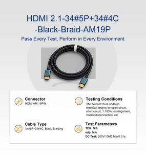 كابل ICape 2.1 مضفر بعزل PET مقاس 34AWG، طول مخصص، تصنيف 300 فولت تيار مستمر، لتجميع كابلات الصوت/الفيديو للمسرح المنزلي - Product Image 3