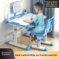 Ensemble de bureau et chaise en métal pour enfants, pour les élèves du primaire, hauteur réglable, design simple, utilisation à domicile